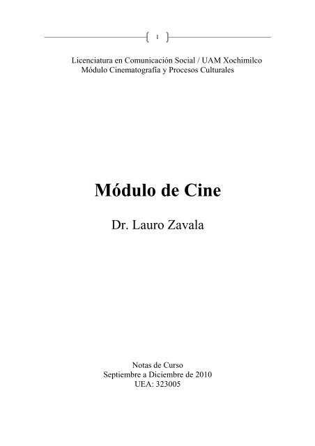 Módulo de Cine - Lauro Zavala