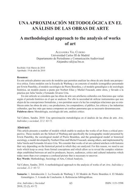Una aproximación metodológica en el análisis de las obras de arte