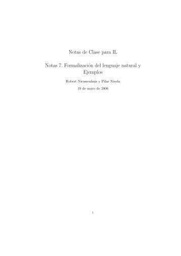 Notas de Clase para IL Notas 7. Formalización del lenguaje natural ...