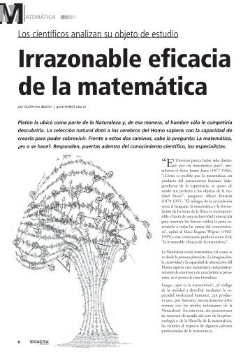 Irrazonable eficacia de la matemática - Facultad de Ciencias ...