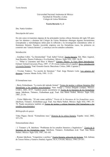 Repositorio de la Facultad de Filosofía y Letras. UNAM ...
