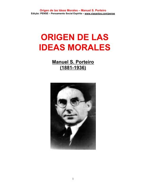 ORIGEN DE LAS IDEAS MORALES - ViaSantos