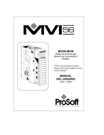 MVI56-MCM User Manual - ProSoft Technology