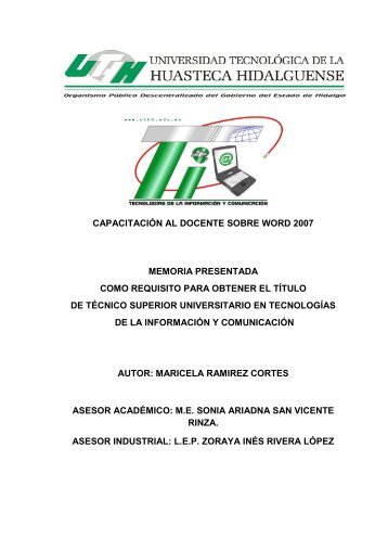 Capacitación al Docente Sobre Word 2007 - Biblioteca UTHH