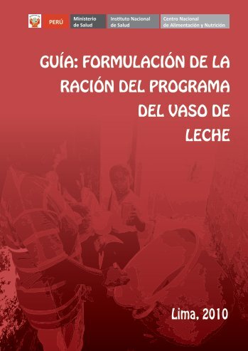 guía: formulación de la ración del programa del vaso de leche