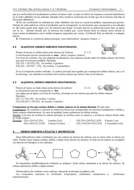 Formulación 2: QUÍMICA ORGÁNICA - IES Al-Ándalus