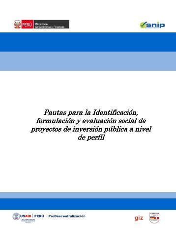 Pautas para la Identificación, formulación y evaluación social de ...