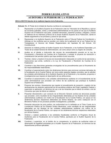 poder legislativo auditoria superior de la federacion - Auditoría ...