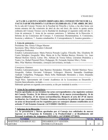 consejo técnico - Repositorio de la Facultad de Filosofía y Letras ...