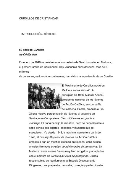 CURSILLOS DE CRISTIANDAD - Autores Catolicos CURSILLOS DE CRISTIANDAD - Autores Catolicos