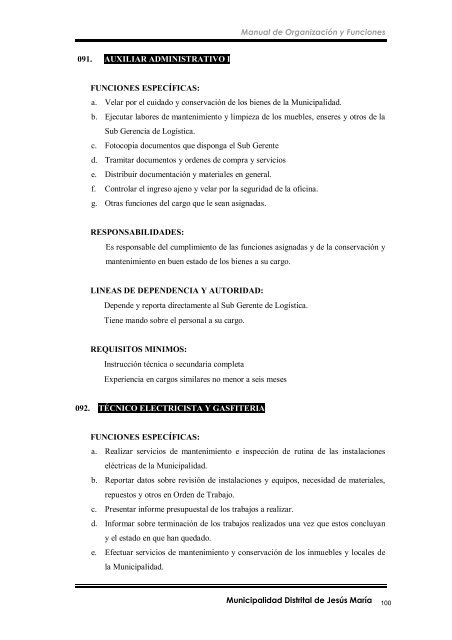 manual de organización y funciones - Municipalidad de Jesús María