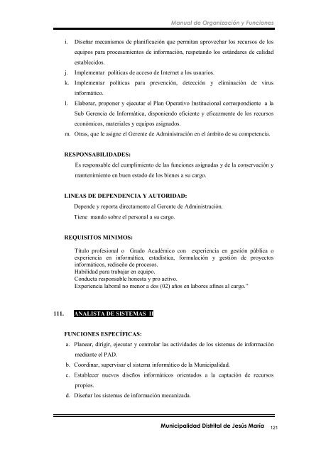 manual de organización y funciones - Municipalidad de Jesús María