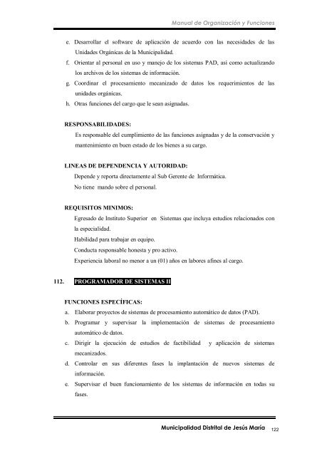 manual de organización y funciones - Municipalidad de Jesús María