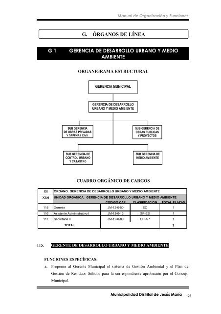 manual de organización y funciones - Municipalidad de Jesús María