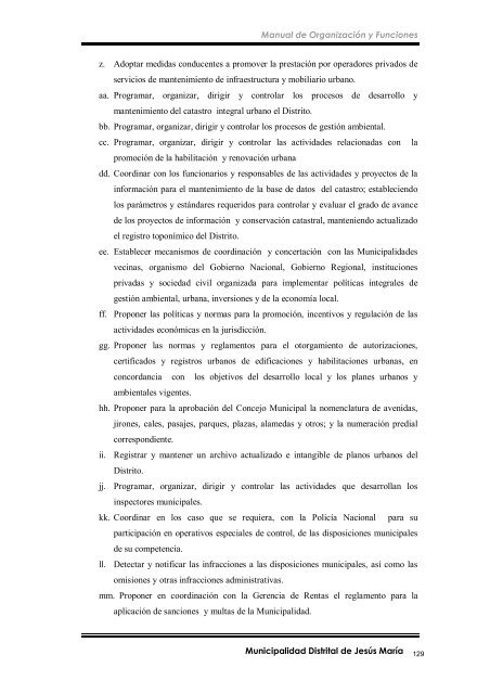 manual de organización y funciones - Municipalidad de Jesús María