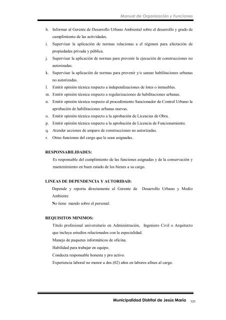 manual de organización y funciones - Municipalidad de Jesús María