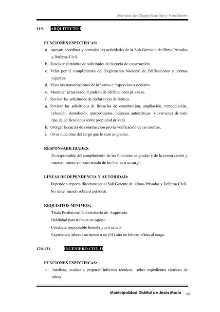 manual de organización y funciones - Municipalidad de Jesús María