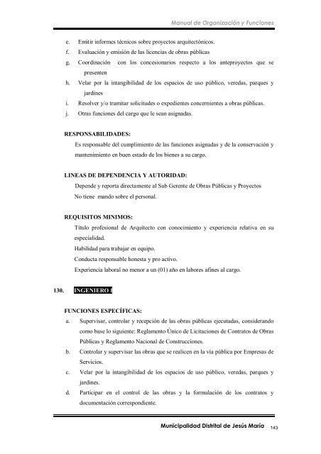 manual de organización y funciones - Municipalidad de Jesús María