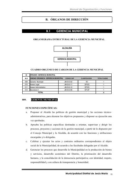 manual de organización y funciones - Municipalidad de Jesús María