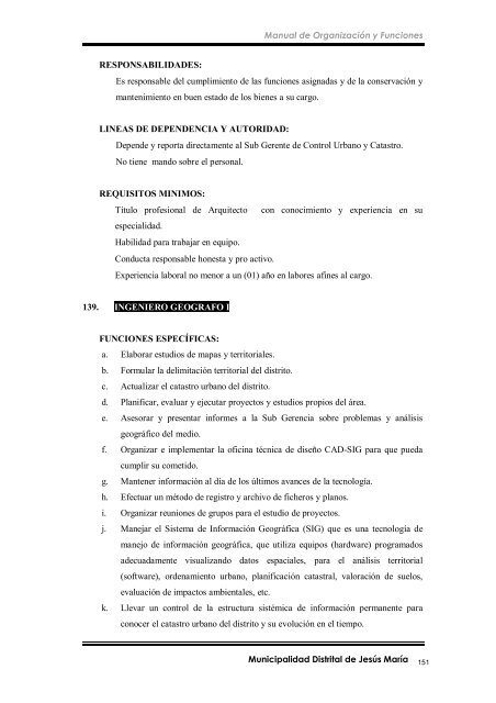 manual de organización y funciones - Municipalidad de Jesús María