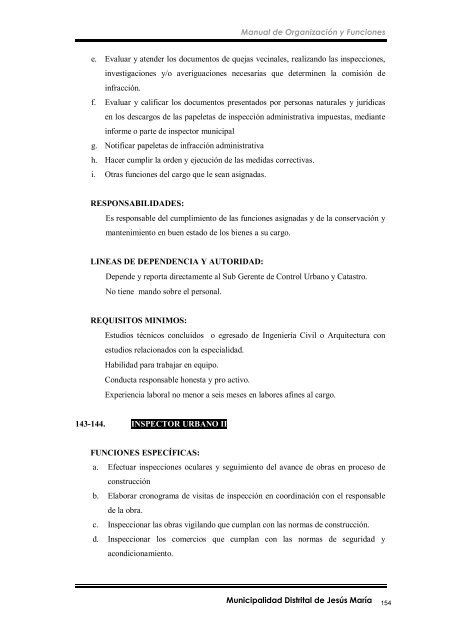 manual de organización y funciones - Municipalidad de Jesús María