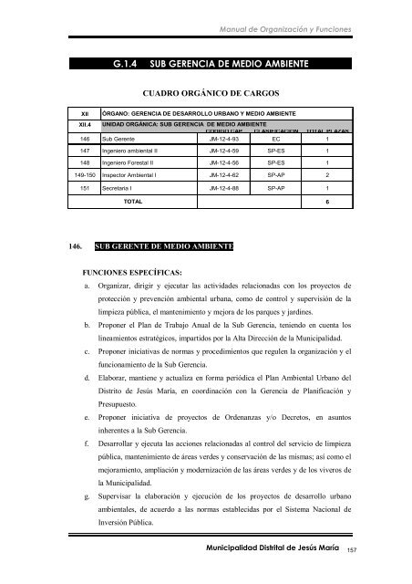 manual de organización y funciones - Municipalidad de Jesús María