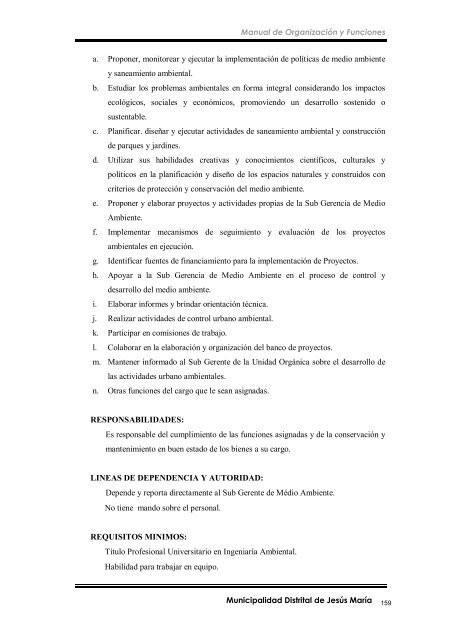 manual de organización y funciones - Municipalidad de Jesús María