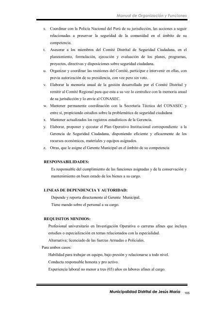 manual de organización y funciones - Municipalidad de Jesús María