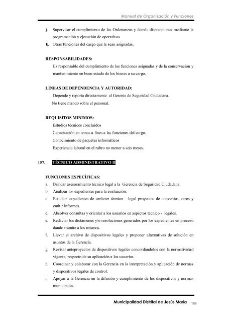 manual de organización y funciones - Municipalidad de Jesús María