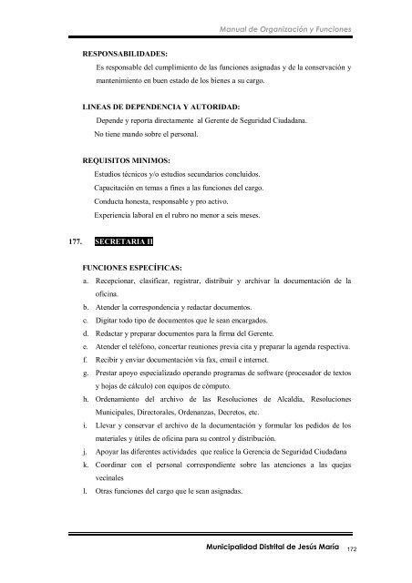 manual de organización y funciones - Municipalidad de Jesús María