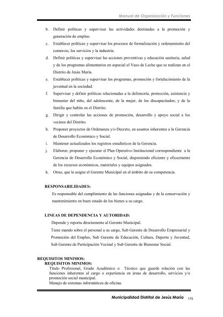 manual de organización y funciones - Municipalidad de Jesús María