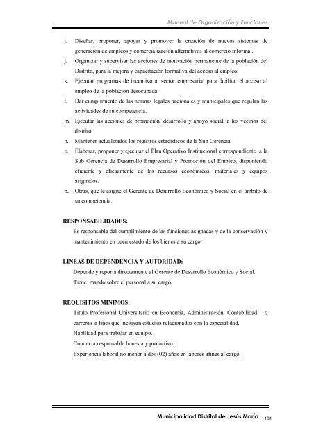 manual de organización y funciones - Municipalidad de Jesús María