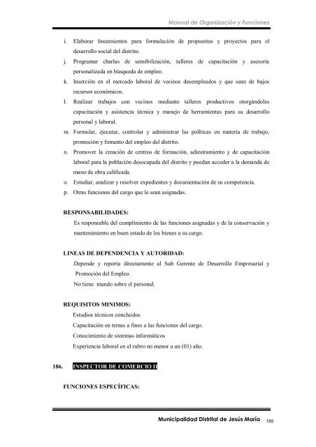 manual de organización y funciones - Municipalidad de Jesús María