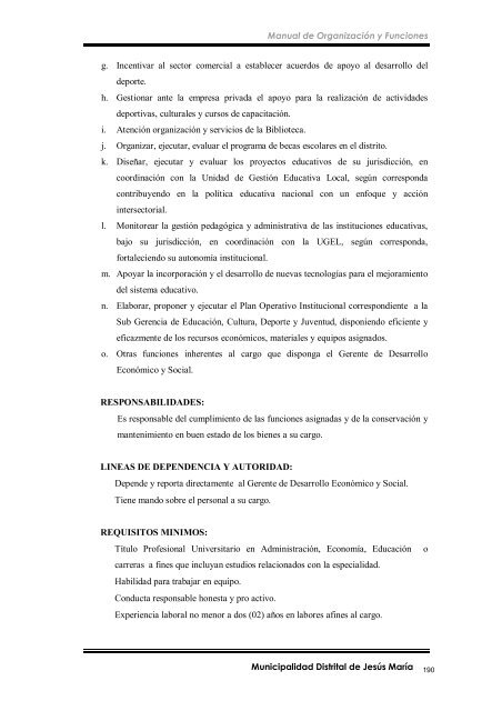 manual de organización y funciones - Municipalidad de Jesús María