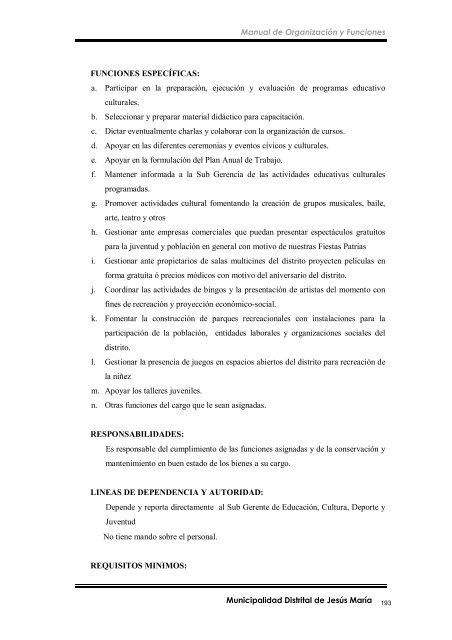 manual de organización y funciones - Municipalidad de Jesús María