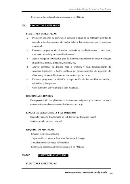 manual de organización y funciones - Municipalidad de Jesús María