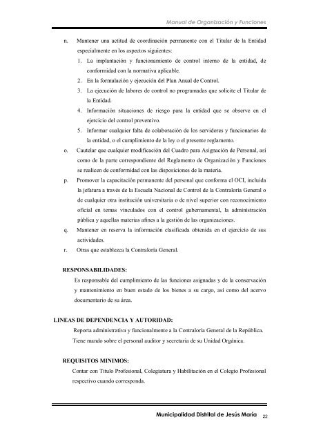 manual de organización y funciones - Municipalidad de Jesús María