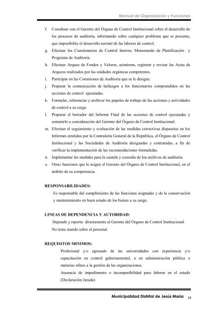 manual de organización y funciones - Municipalidad de Jesús María