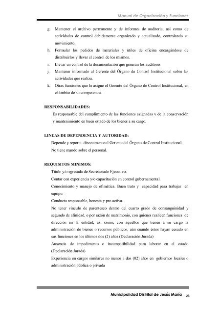 manual de organización y funciones - Municipalidad de Jesús María