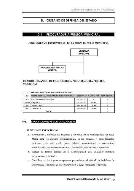 manual de organización y funciones - Municipalidad de Jesús María