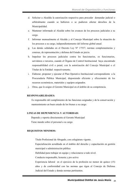 manual de organización y funciones - Municipalidad de Jesús María