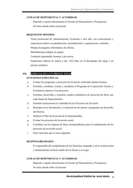 manual de organización y funciones - Municipalidad de Jesús María