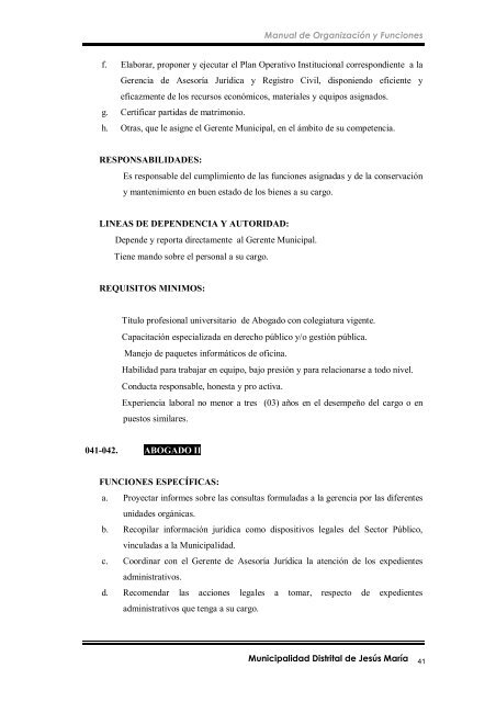 manual de organización y funciones - Municipalidad de Jesús María