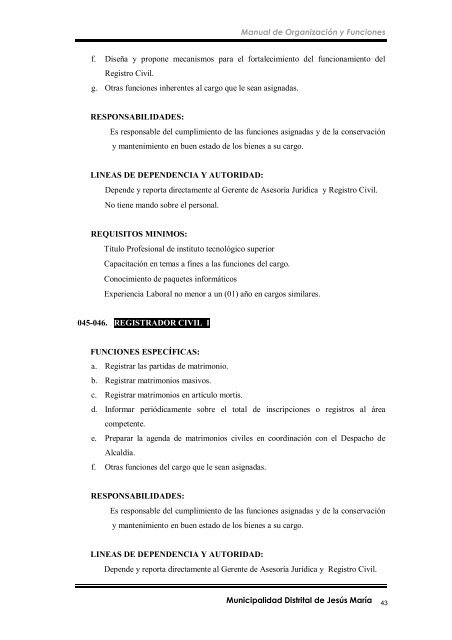 manual de organización y funciones - Municipalidad de Jesús María