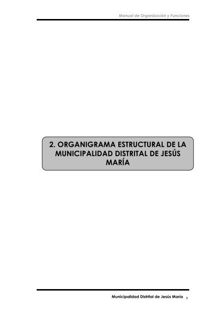 manual de organización y funciones - Municipalidad de Jesús María