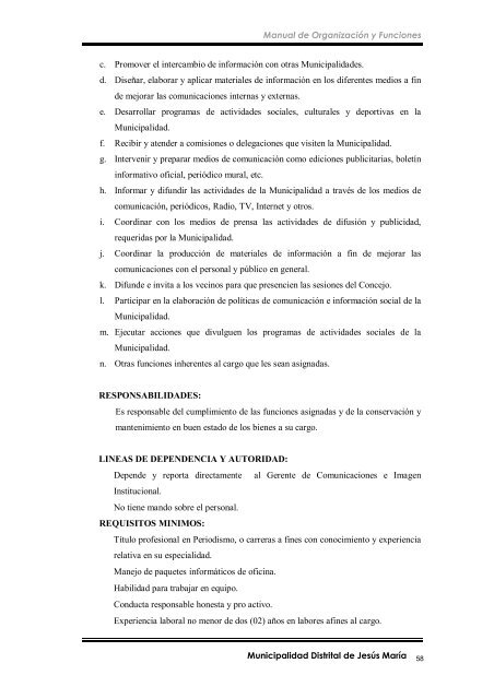 manual de organización y funciones - Municipalidad de Jesús María