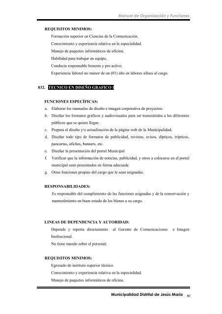 manual de organización y funciones - Municipalidad de Jesús María