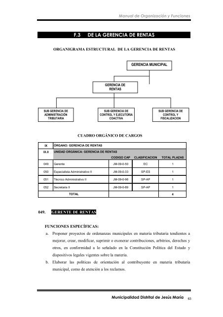 manual de organización y funciones - Municipalidad de Jesús María