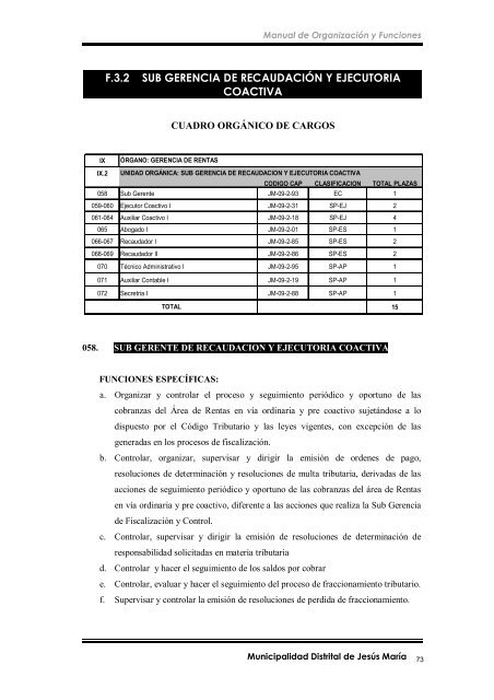 manual de organización y funciones - Municipalidad de Jesús María