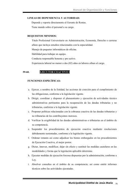 manual de organización y funciones - Municipalidad de Jesús María